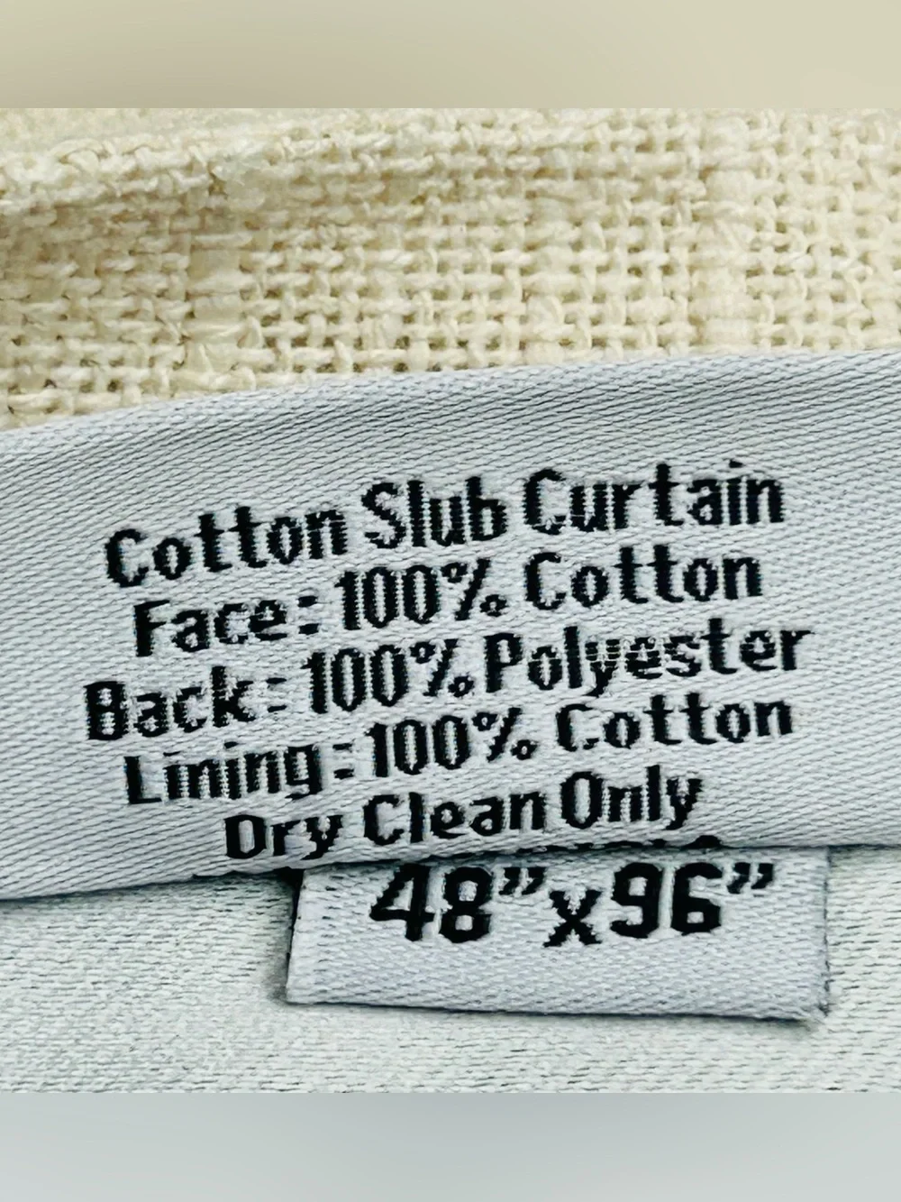 QUINCE Set Of 2 48x96 Cotton Slub Room Darkening Curtains Natural 0369